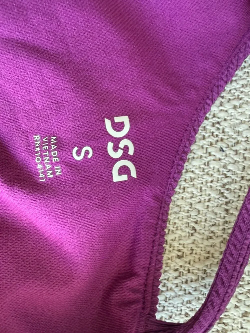 SIZE S Girls purple bikini top, asymmetrical straps.